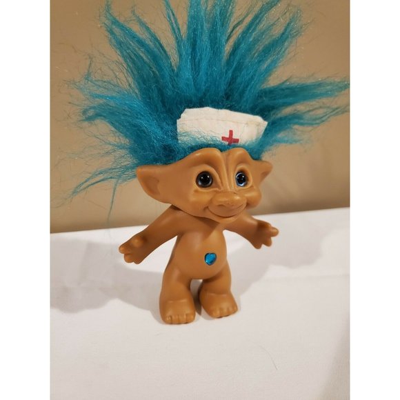 Nurse Troll, Teal Hair, 8" Long - Picture 2 of 6